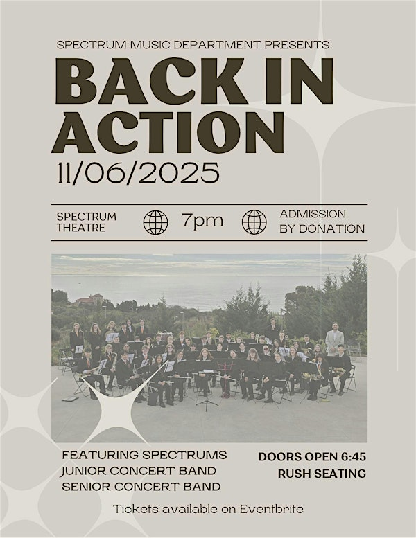 Back in Action - Spectrum Music Department | Spectrum Community School - Theatre