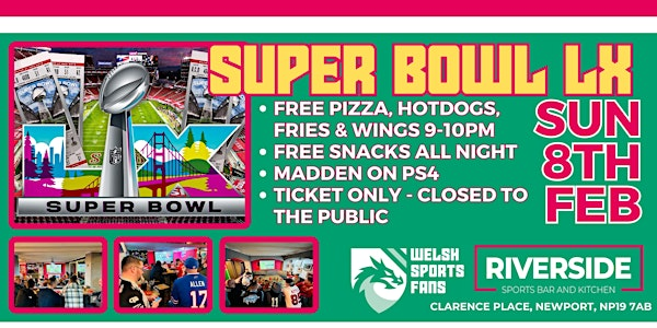 Super Bowl LX Party | Riverside Sports Bar