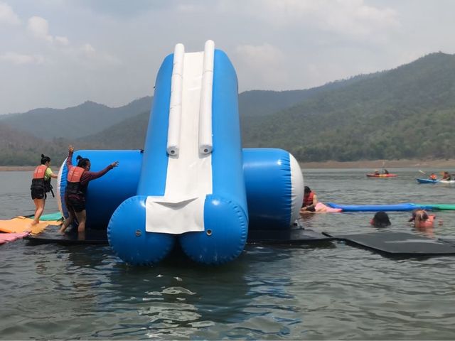 เล่นน้ำแถมพายเรือคายัคที่เขื่อนแม่งัดสมบูรณ์ชล🛶