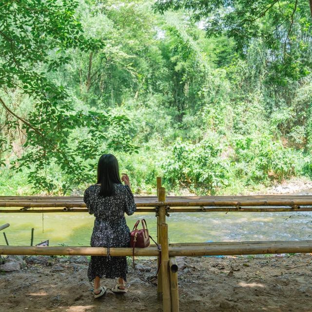 🌿โอ๊ะป่อย ตลาดเช้าริมธาร สวนผึ้ง ราชบุรี