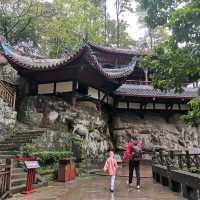 Dazu Rock Carvings on a rainy day