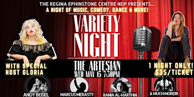 Regina's Greatest Variety Night hosted by Gloria | Artesian