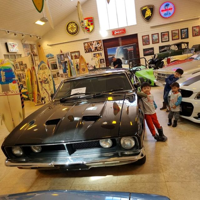 Vintage Cars & Surf Board at Aravina