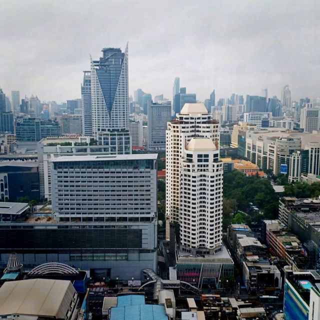 breakfast  with skyscrapers view at Baiyoke