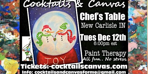 "Christmas Snowglobe" Cocktails and Canvas Painting Art Event | The Chef's Table