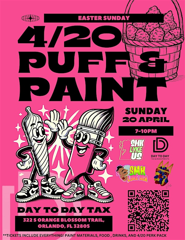 Day To Day Tax Presents Puff and Paint | 322 S Orange Blossom Trl
