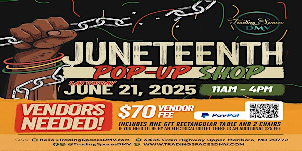 VENDORS NEEDED! Trading Spaces DMV Juneteenth Pop-Up Shop | Trading Spaces DMV