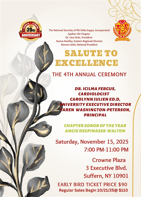 NSPDK, Inc - Epsilon Chi Chapter - 20th Anniversary - Salute to Excellence | Crowne Plaza Suffern-Mahwah, an IHG Hotel