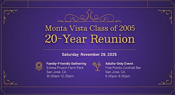 Monta Vista Class of 2005 20-Year Reunion | Emma Prusch Farm Park and Five Points Cocktail Bar