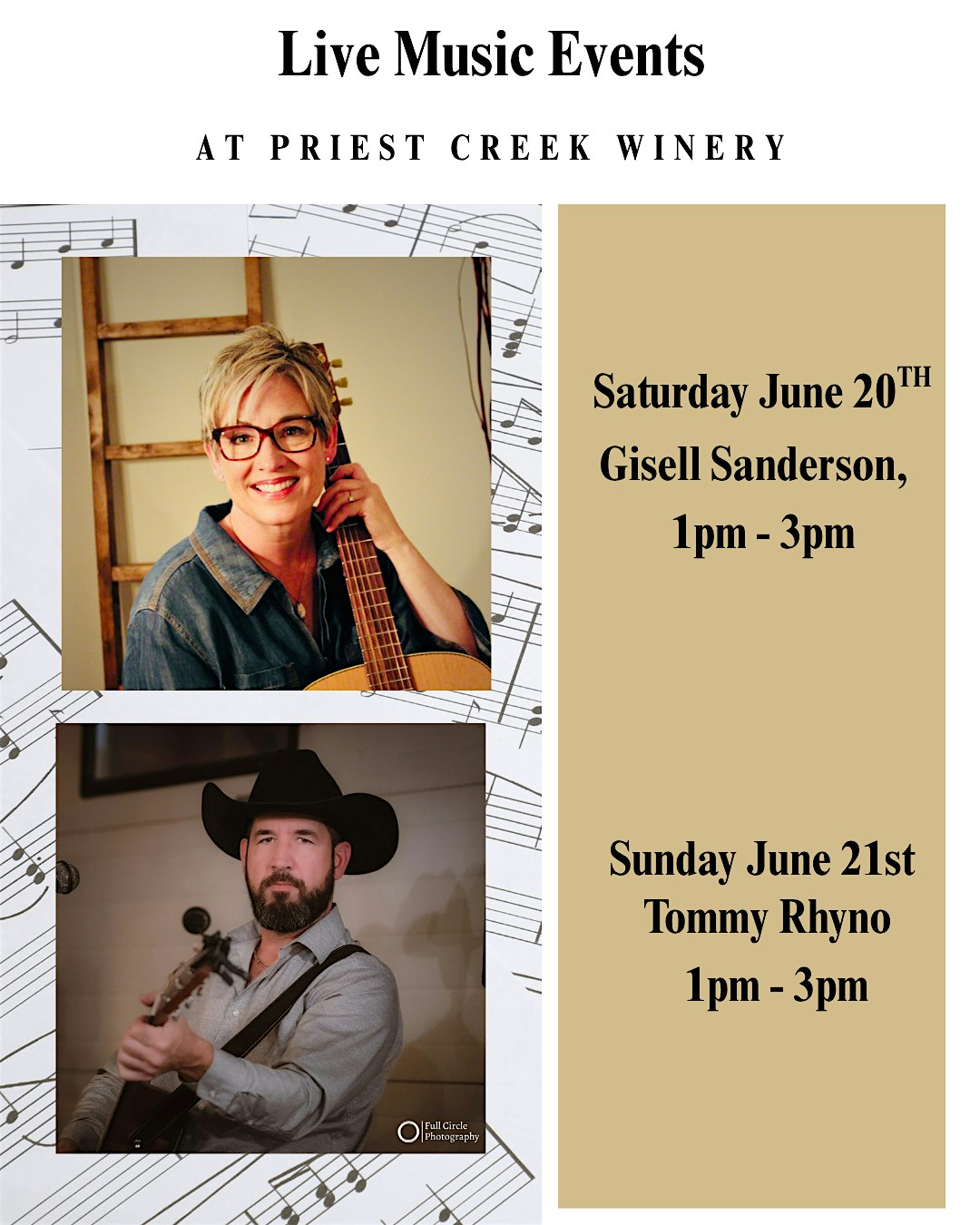 Live Music at Priest Creek Winery ft. Tommy Rhyno. - June 21st | Priest Creek Family Estate Winery