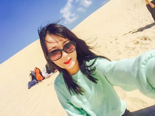 모래위의 썰매타기 시드니 포트스테판 모래썰매🐈