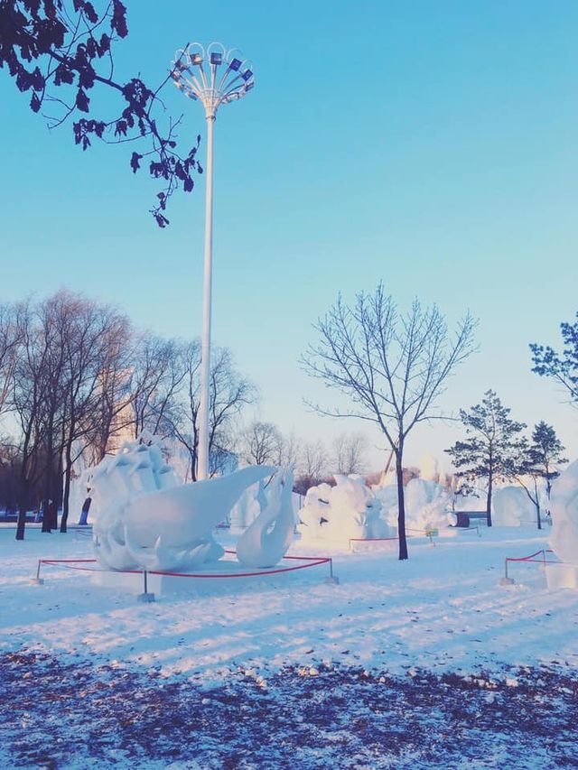 Harbin Snow Sculpture Park, China🇨🇳✈️☃️❄️