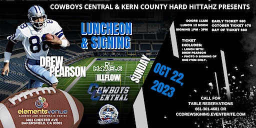 Luncheon/Signing w/Drew Pearson (Bakersfield) | Elements Venue & Banquet Centre