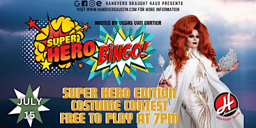 Super Hero Drag Bingo @ Hanovers Pflugerville | Hanovers Draught Haus