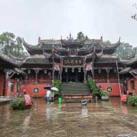 Dazu Rock Carvings on a rainy day