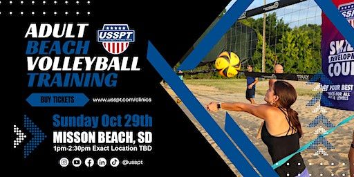 San Diego Adult Beach Volleyball Skills Clinic - Mission Beach | Lifeguard Tower 22 - Santa Rita Place - Mission Beach