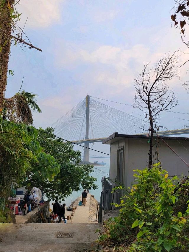 日落下汀九橋的浪漫。汀九村 Ting Kau Village