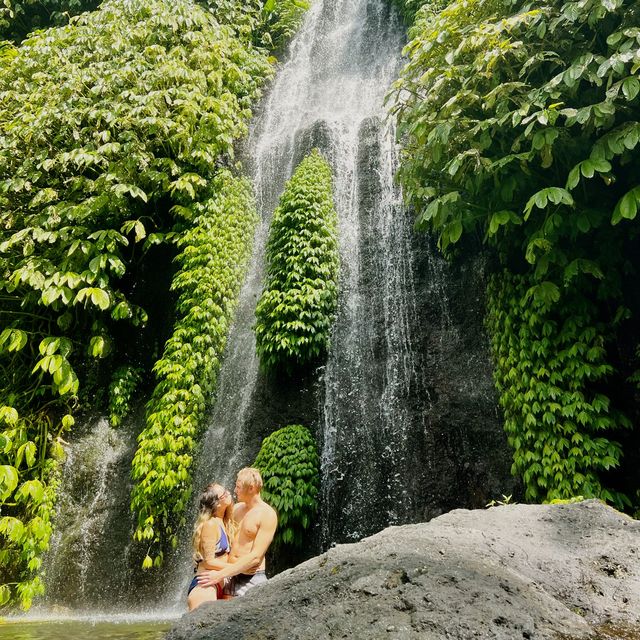 50 Meters high twin waterfall in  Munduk,Bali