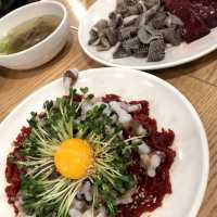 韓国/ソウル【広蔵市場】行列のできるユッケ専門店♡