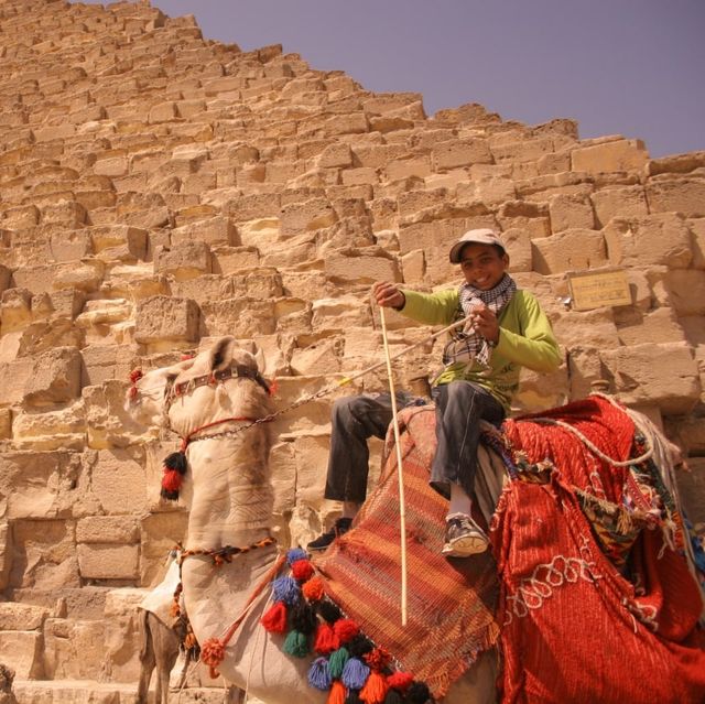 Camel riding in Giza Pyramid complex