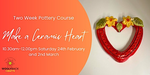 Pottery Workshop: Make and Decorate a Floral Heart or Initial (Two Weeks) | Hazlehurst Studios