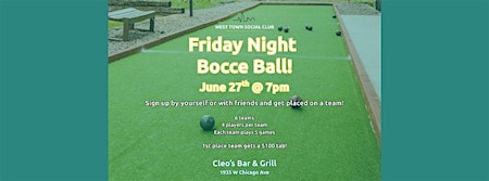 Friday Night Bocce Ball! | Cleos Bar and Grill