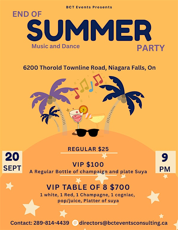 End of Summer Party | 6200 Thorold Townline Rd