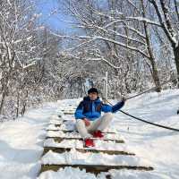 snowing mountain