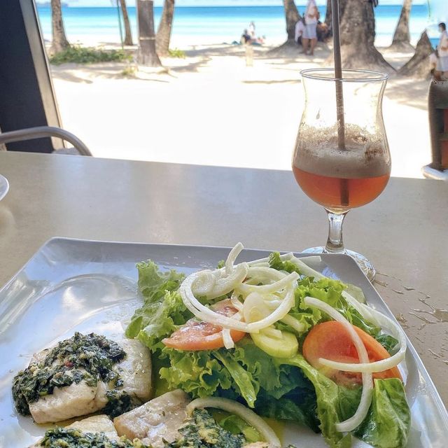 Eating with the view of the beach! 