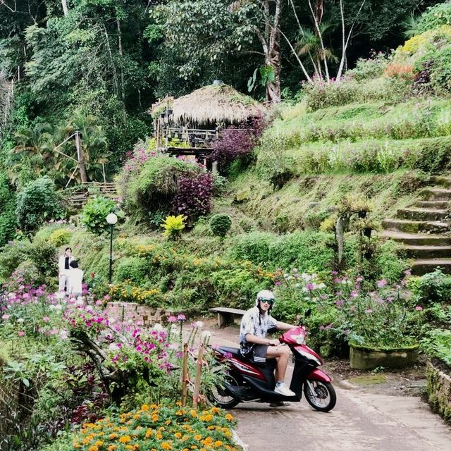 Traditional Hmong Village with Waterfalls