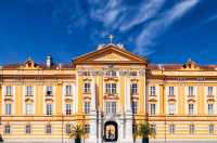 Melk Abbey on the banks of the Danube River.