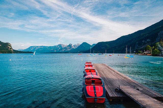 The pearl of Lake Wolfgang at the foot of the Alps.