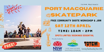Port Macquarie - FREE Community Skate Workshops & JAM | Port Macquarie Skate Park