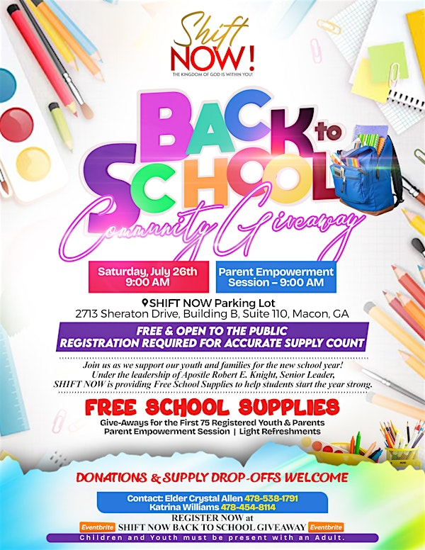 SHIFT NOW BACK TO SCHOOL  GIVEAWAY | 2713 Sheraton Dr
