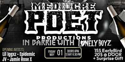 Mediocre Poets live in Barrie with the Lonely Boyz | The Queens Hotel