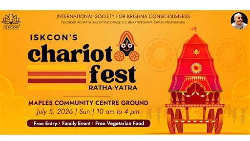 ISKCON'S CHARIOT FEST- RATHA YATRA | Maples Community Center