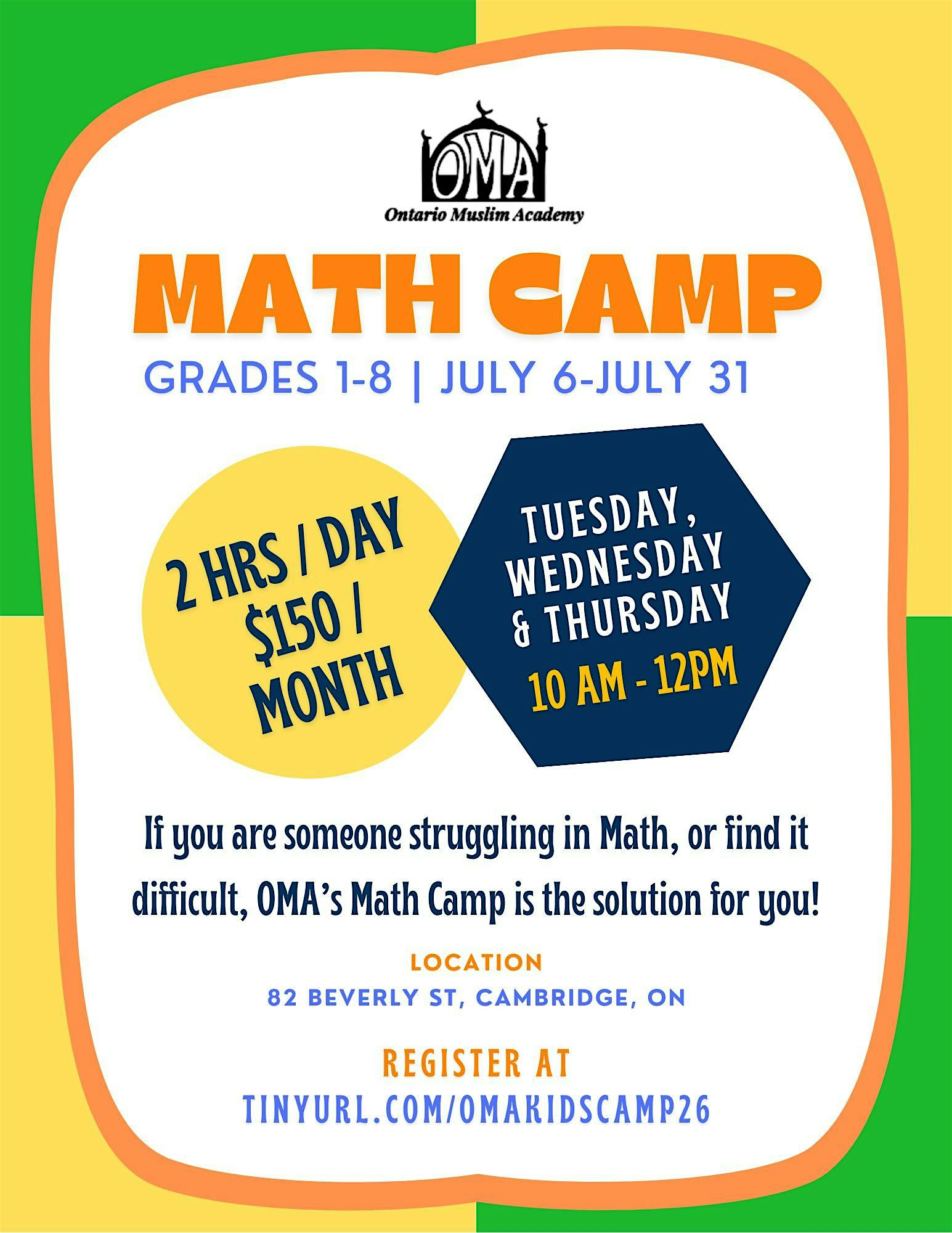 OMA Math Camp 2026 | Ontario Muslim Academy