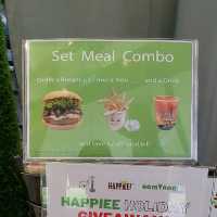 Vegan burger and bubble tea @ nomVnom