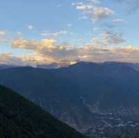 sunrise on the Meli snow mountain 