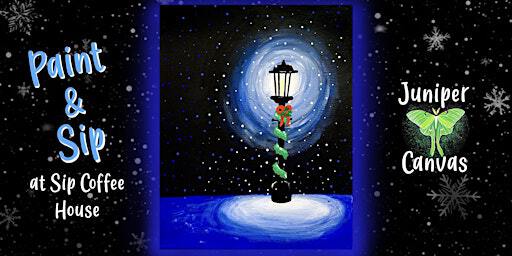 Paint & Sip at Sip Coffee House 2 in Highland: Snowy Lamp | Sip Coffee House and Artisan Cafe