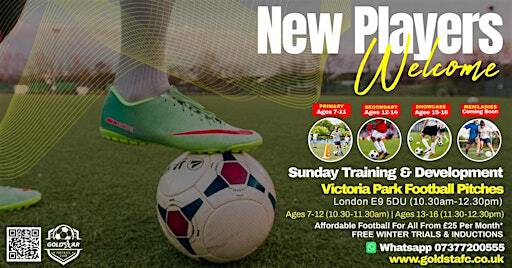 JOIN OUR TEAM (Under 8-16's) Free Trial & Inductions, Victoria Park | Victoria Park Football Pitches