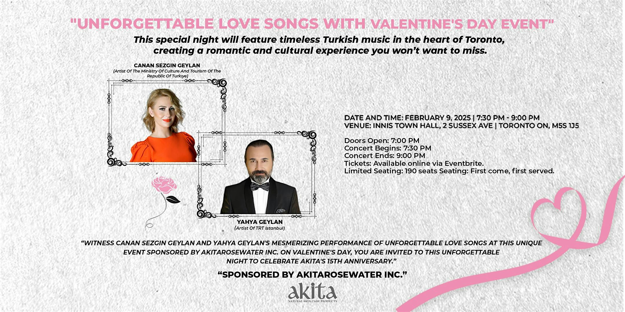 Celebrate Valentine’s Day with a night of Unforgettable Turkish Love Songs | Innis Town Hall