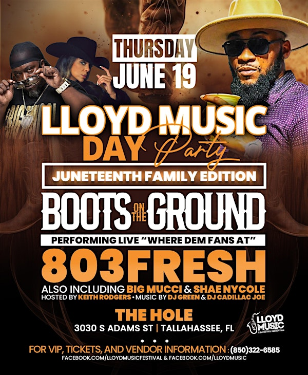 Lloyd Music Day Party Juneteenth Family Edition BOOTS ON THE GROUND | 3030 S Adams St