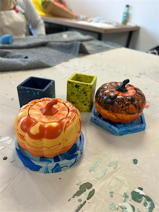 The Jesmonite Autumn Pumpkin Pot Workshop in HEADINGLEY, LEEDS | Headingley Enterprise & Arts Centre