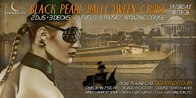 DC Halloween Party | Black Pearl Cruise | Inner Harbor Spirit Yacht - Washington DC