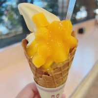 宮崎空港でマンゴーソフト🍦