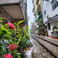 Hanoi Train rail track cafe