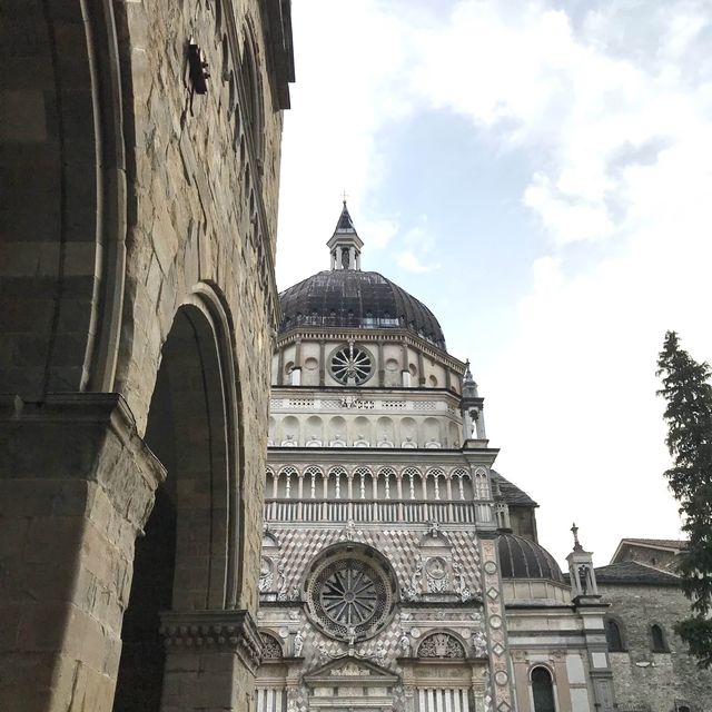 Stepping into the old square of Bergamo