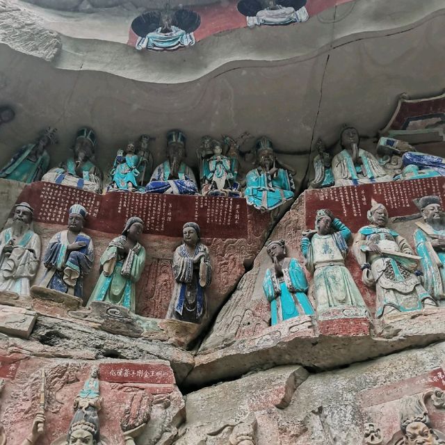 Dazu Rock Carvings on a rainy day