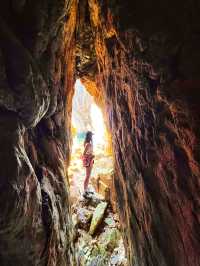 Hong Kong's Clock Tower Cave, one of Hong Kong's four most beautiful sea caves eroded by the sea.